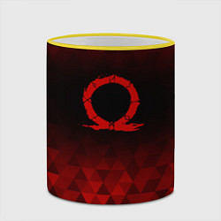 Кружка 3D God of War red poly, цвет: 3D-желтый кант — фото 2