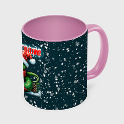 Кружка 3D С новым годом змеи, цвет: 3D-белый + розовый