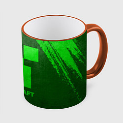 Кружка 3D Minecraft - green gradient, цвет: 3D-оранжевый кант