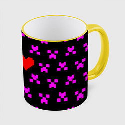 Кружка 3D Minecraft love game, цвет: 3D-желтый кант