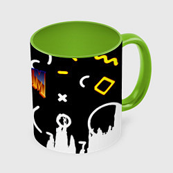 Кружка цветная Doom game pattern