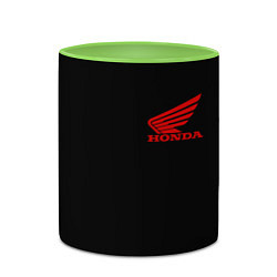 Кружка 3D Honda red logo auto steel, цвет: 3D-белый + светло-зеленый — фото 2