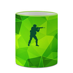 Кружка 3D Counter Strike green poly, цвет: 3D-светло-зеленый кант — фото 2