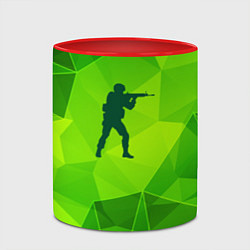 Кружка 3D Counter Strike green poly, цвет: 3D-белый + красный — фото 2