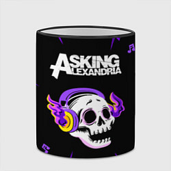 Кружка 3D Asking Alexandria неоновый череп, цвет: 3D-черный кант — фото 2