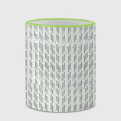 Кружка 3D Чёрные точки на белом фоне, цвет: 3D-светло-зеленый кант — фото 2