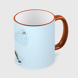 Кружка цветная Рик и Морти снег - бабочка