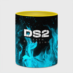 Кружка 3D Death stranding 2 неоновый огонь, цвет: 3D-белый + желтый — фото 2