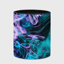 Кружка 3D Цветной дым текстура, цвет: 3D-белый + черный — фото 2