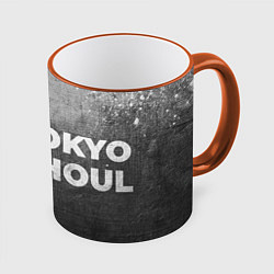 Кружка 3D Tokyo Ghoul - grey gradient по-горизонтали, цвет: 3D-оранжевый кант
