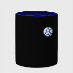 Кружка 3D Volkswagen logo auto, цвет: 3D-белый + синий — фото 2