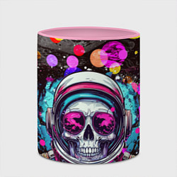 Кружка 3D Космонавт скелет в космосе, цвет: 3D-белый + розовый — фото 2