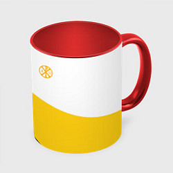 Кружка цветная Мы русские с нами Бог малая желтая хризма Николай