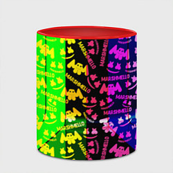 Кружка 3D Marshmello pattern neon steel, цвет: 3D-белый + красный — фото 2