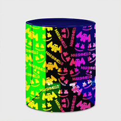 Кружка 3D Marshmello pattern neon steel, цвет: 3D-белый + синий — фото 2