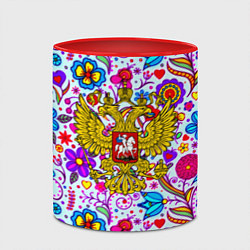 Кружка 3D Россия гжель нерб, цвет: 3D-белый + красный — фото 2