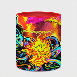 Кружка 3D Cyberpunk 2077 graffity game, цвет: 3D-белый + красный — фото 2