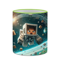 Кружка 3D An astronaut in outer space - Minecraft, цвет: 3D-светло-зеленый кант — фото 2