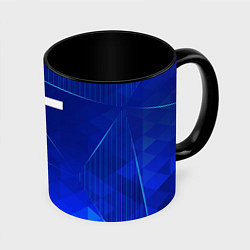 Кружка 3D Enhypen blue poly, цвет: 3D-белый + черный