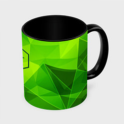 Кружка 3D Tomb Raider green poly, цвет: 3D-белый + черный