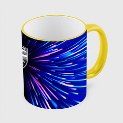 Кружка 3D Porsche neon energy, цвет: 3D-желтый кант