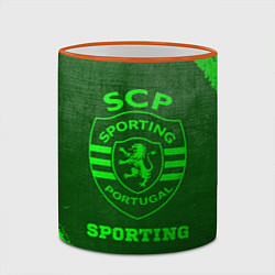 Кружка 3D Sporting - green gradient, цвет: 3D-оранжевый кант — фото 2
