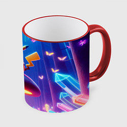 Кружка цветная Пикачу на грибе в сказочном лесу - фантазия