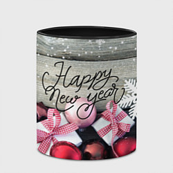 Кружка 3D Новогодние подарки, цвет: 3D-белый + черный — фото 2