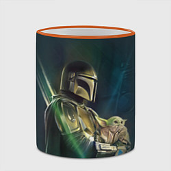 Кружка 3D Куда я туда и он - Мандалорец, цвет: 3D-оранжевый кант — фото 2