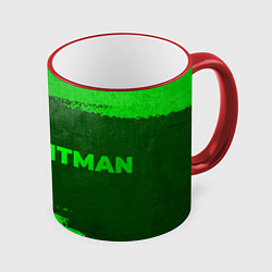Кружка 3D Hitman - green gradient по-горизонтали, цвет: 3D-красный кант