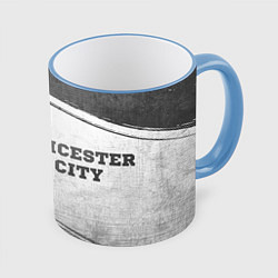 Кружка 3D Leicester City - white gradient по-горизонтали, цвет: 3D-небесно-голубой кант