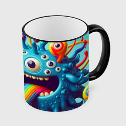 Кружка цветная Глазастая рожица - нейроарт