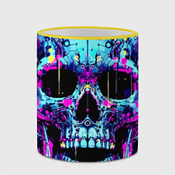 Кружка 3D Cool skull sketch - blots, цвет: 3D-желтый кант — фото 2
