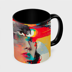 Кружка 3D Арт абстракция, цвет: 3D-белый + черный