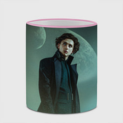 Кружка 3D Timothee Chalamet in the desert, цвет: 3D-розовый кант — фото 2