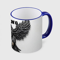 Кружка 3D Орел боксер, цвет: 3D-синий кант