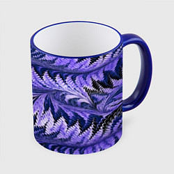 Кружка 3D Абстрактные перья - жидкость, цвет: 3D-синий кант
