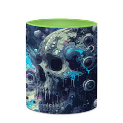 Кружка 3D Vanguard compozition with skull - ai art fantasy, цвет: 3D-белый + светло-зеленый — фото 2