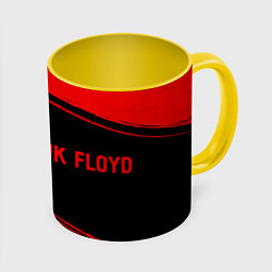 Кружка 3D Pink Floyd - red gradient по-горизонтали, цвет: 3D-белый + желтый