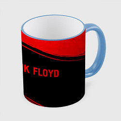 Кружка 3D Pink Floyd - red gradient по-горизонтали, цвет: 3D-небесно-голубой кант
