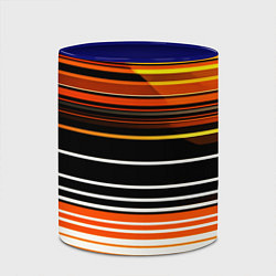Кружка 3D Разноцветные вертикальные линии, цвет: 3D-белый + синий — фото 2