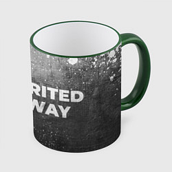 Кружка 3D Spirited Away - grey gradient по-горизонтали, цвет: 3D-зеленый кант