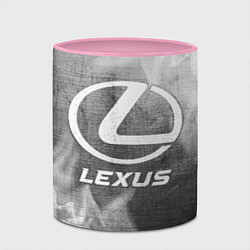 Кружка 3D Lexus - grey gradient, цвет: 3D-белый + розовый — фото 2