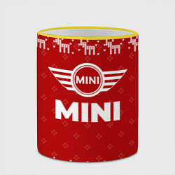 Кружка 3D Новогодний Mini с оленями, цвет: 3D-желтый кант — фото 2