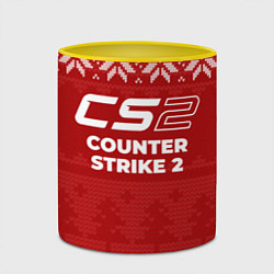 Кружка 3D Новогодний Counter Strike 2, цвет: 3D-белый + желтый — фото 2