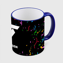 Кружка 3D Seventeen конфети, цвет: 3D-синий кант