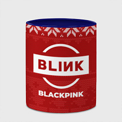 Кружка 3D Новогодний Blackpink, цвет: 3D-белый + синий — фото 2