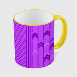 Кружка 3D Закулисье фиолетовые обои, цвет: 3D-желтый кант