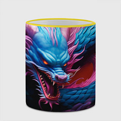 Кружка 3D Рогатый дракон, цвет: 3D-желтый кант — фото 2