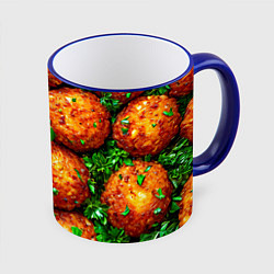 Кружка 3D Котлеты, цвет: 3D-синий кант